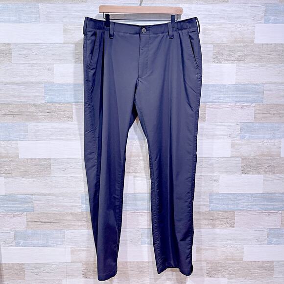 Under Armour Match Play Performance Golf Pants Gray Flat Front Nylon Mens 42x34 - Picture 1 of 7
